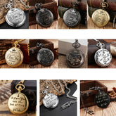 Engraved Vintage Commemorative Quartz Pocket Watch Round Watch, Style: